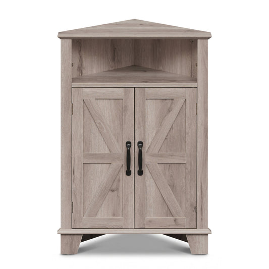 4-Tier Corner Storage Cabinet with Open Shelf