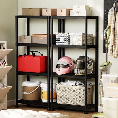 4-Tier Heavy-Duty Plastic Storage Shelves Freestanding Garage Shelving Unit