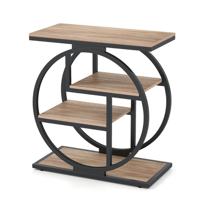 4-Tier Narrow End Table with Storage Shelves
