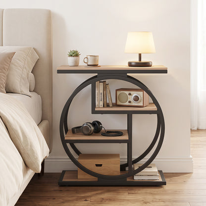 4-Tier Narrow End Table with Storage Shelves