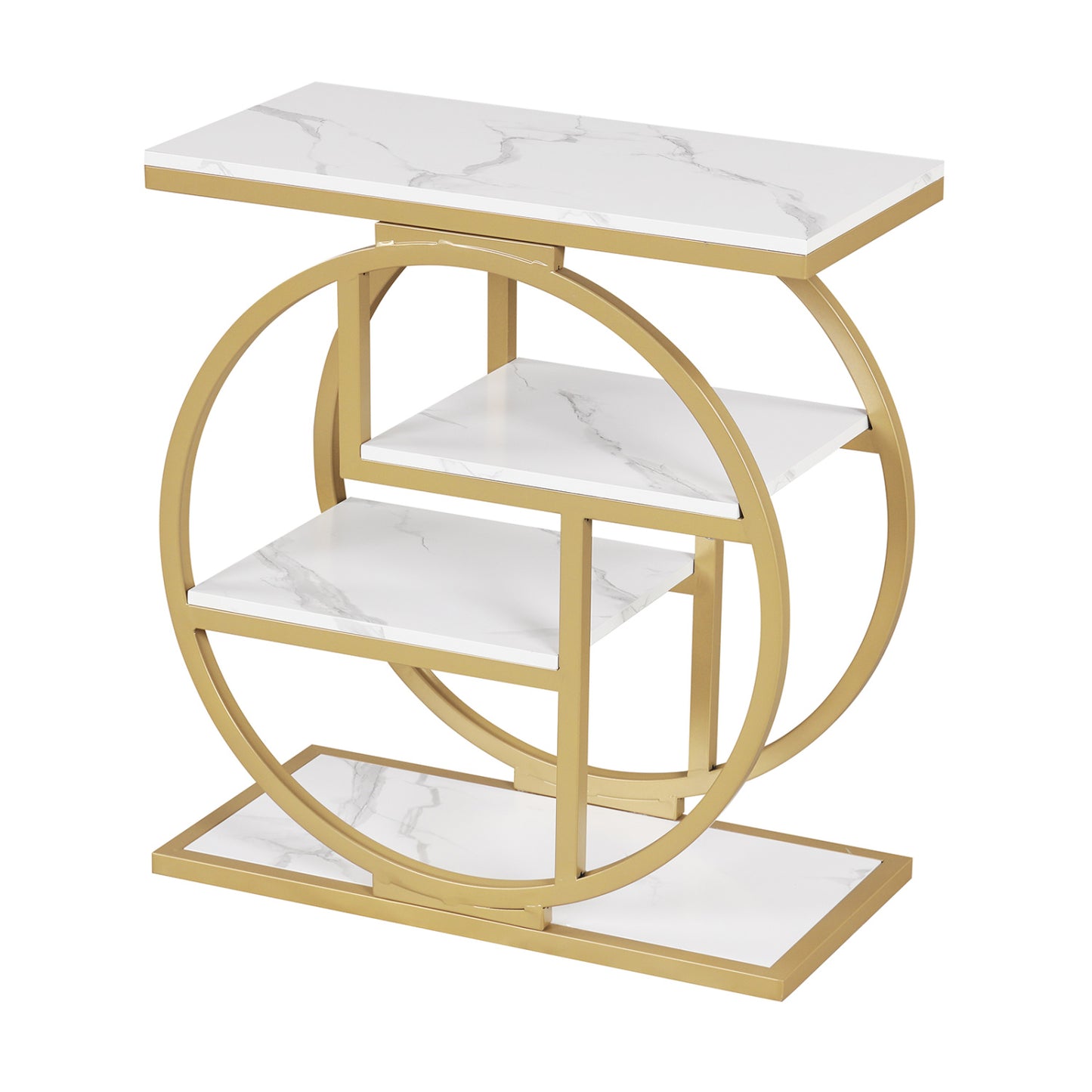 4-Tier Narrow End Table with Storage Shelves