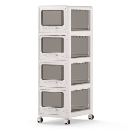 Rolling Storage Cart with Drawers and Lockable Wheels
