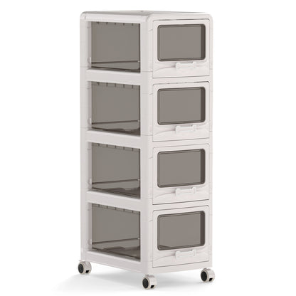 Rolling Storage Cart with Drawers and Lockable Wheels