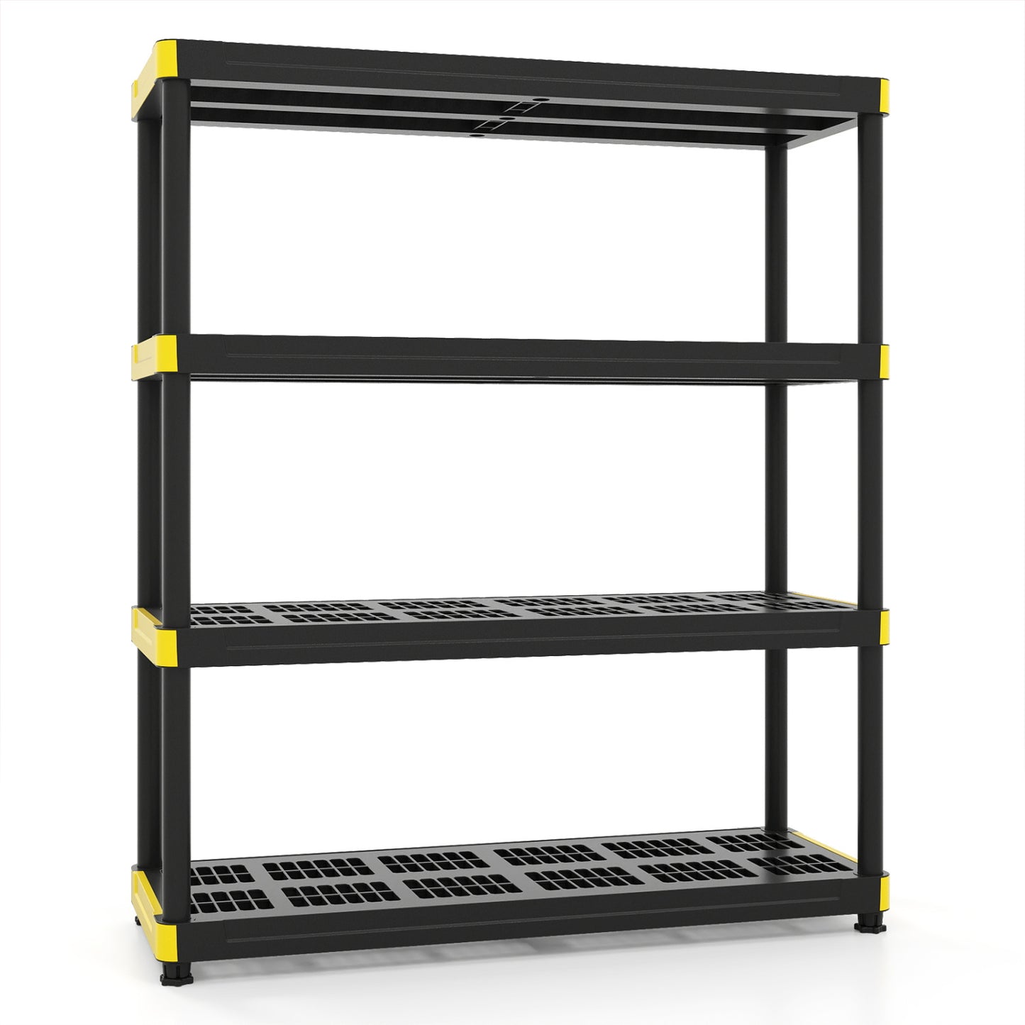 4-Tier Heavy-Duty Plastic Storage Shelf - 440 lbs Capacity