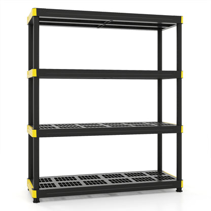 4-Tier Heavy-Duty Plastic Storage Shelf - 440 lbs Capacity