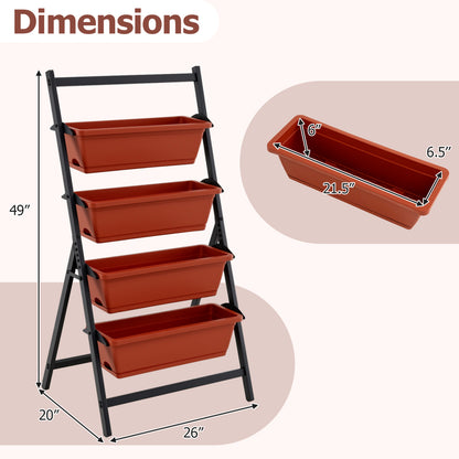 4-Tier Vertical Raised Garden Bed with Drainage Holes