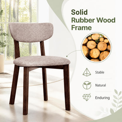 Upholstered Dining Chairs Set of 4 with Rubber Wood Frame