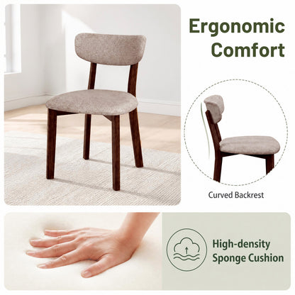 Upholstered Dining Chairs Set of 4 with Rubber Wood Frame