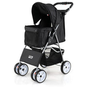 4 Wheel Pet Stroller for Small Dogs Cats up to 33 LBS-Black