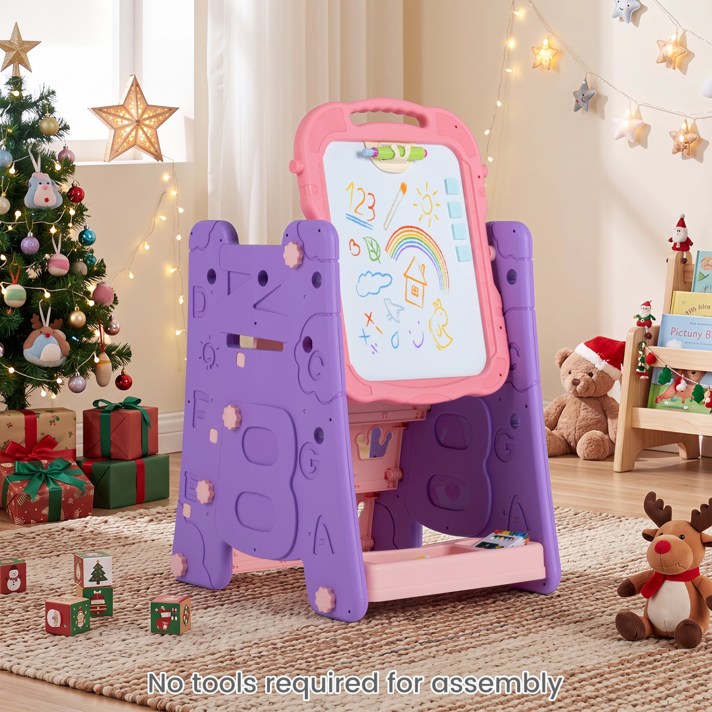 Kids Art Easel 4-in-1 Double Sided Magnetic Board