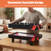 4 in 1 Combo Game Table Set with Billiards-Black