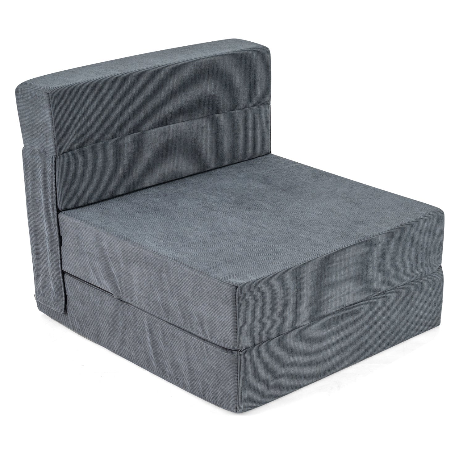 4-in-1 Folding Sofa Bed with Corduroy Cover and Smooth Zipper for Living Room