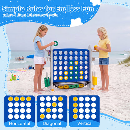 4-in-1 Adjustable Height Connect Game with Carry Bag
