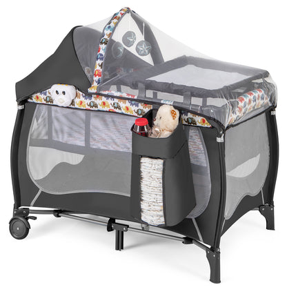 4 in 1 Portable Baby Nursery Center with Net and Music Box