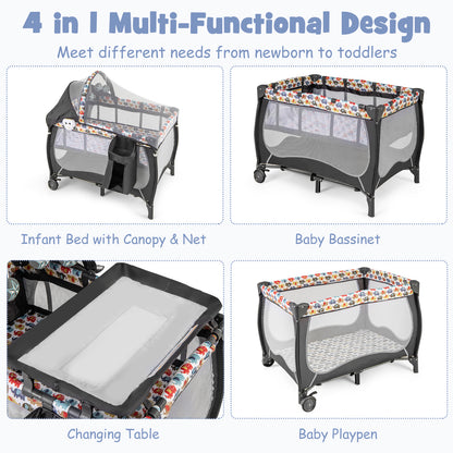 4 in 1 Portable Baby Nursery Center with Net and Music Box