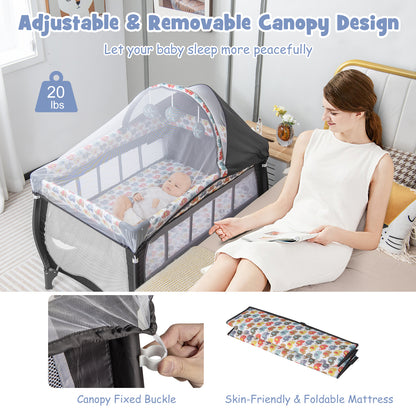 4 in 1 Portable Baby Nursery Center with Net and Music Box