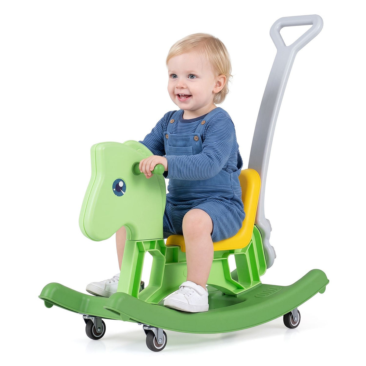 4-in-1 Rocking Horse for Toddlers Ages 12M+ with 4 Universal Wheels