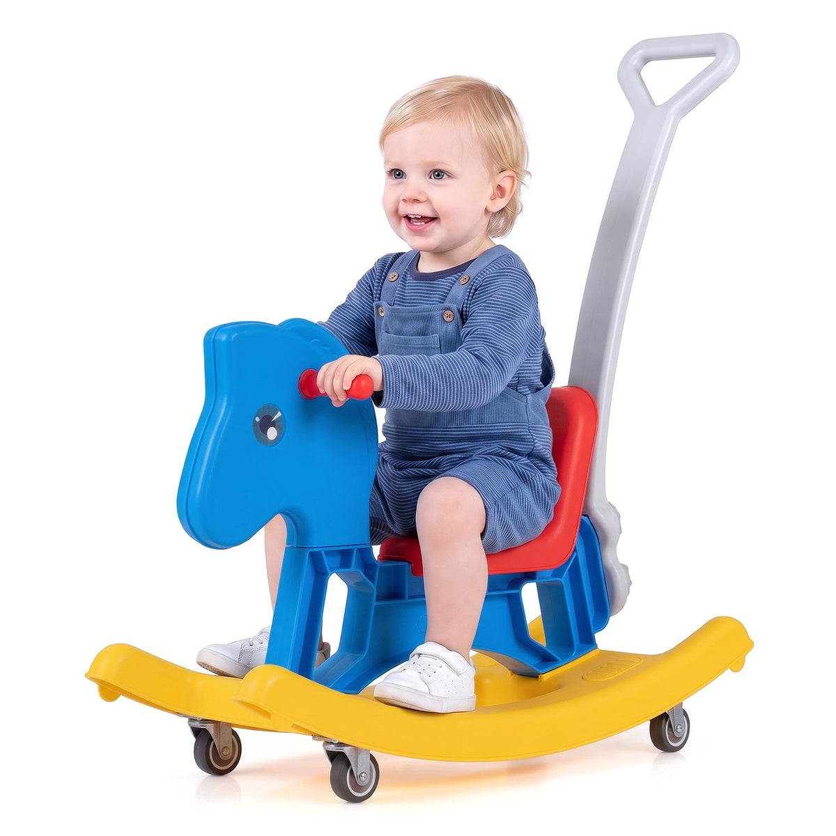 4-in-1 Rocking Horse for Toddlers Ages 12M+ with 4 Universal Wheels