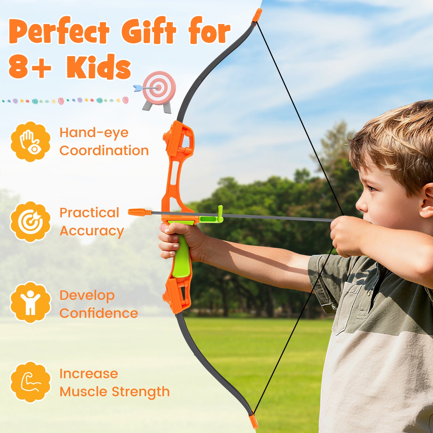 4 in 1 Throwing Target Set Kids Throwing Game with Bristle Target and 3 Throwing axes