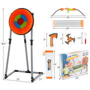 4 in 1 Throwing Target Set Kids Throwing Game with Bristle Target and 3 Throwing axes