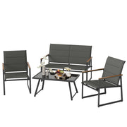 4-Piece Outdoor Conversation Patio Furniture Set-Gray