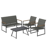 4-Piece Outdoor Conversation Patio Furniture Set-Gray