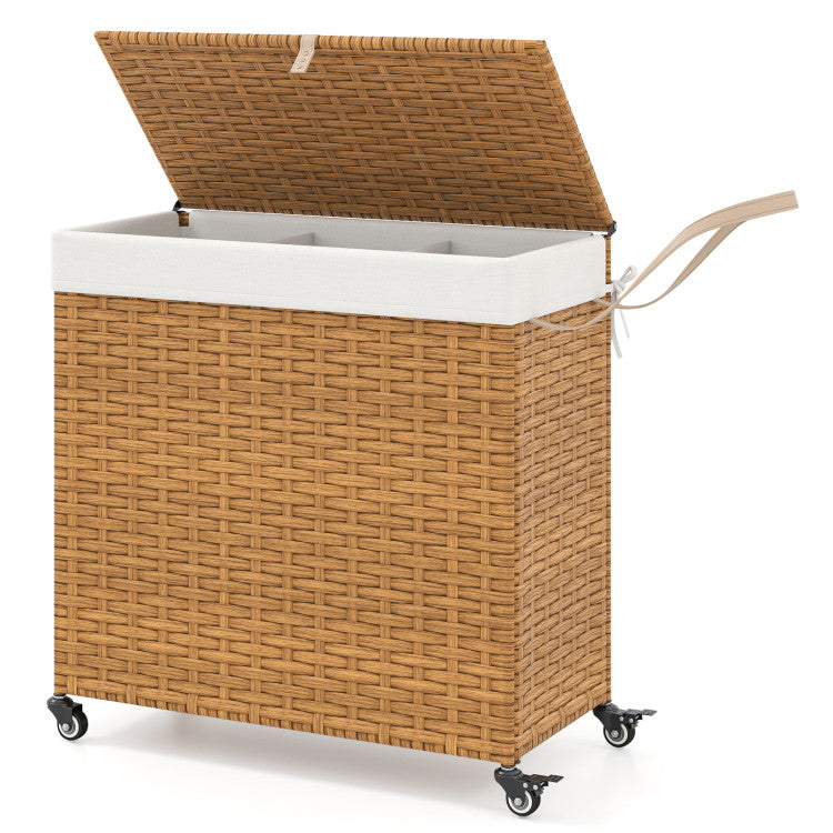 4-tier Clothes Drying Rack + Laundry Hamper with Wheels