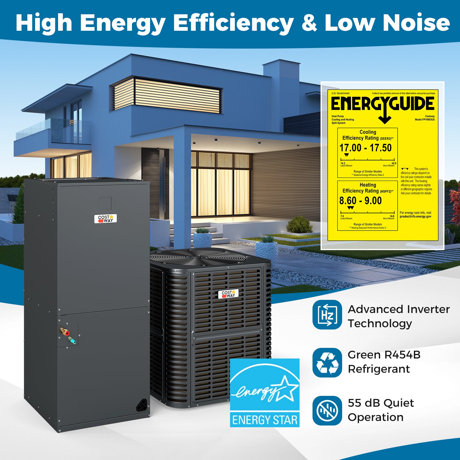 4 to 5 Ton 17-17.5 SEER2 Central Air Conditioner with Variable Speed