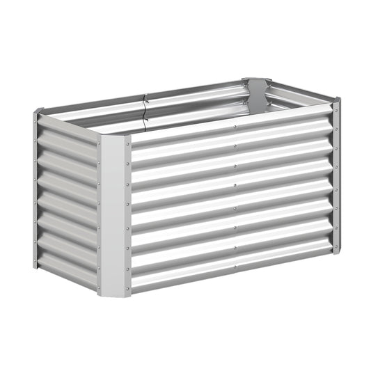4 x 2 x 2 FT Galvanized Raised Garden Bed Rectangular Galvanized Metal Planter Box