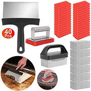 40Pcs Griddle Cleaning Kit for Blackstone with Grill Stone Griddle Scraper Griddle Brush