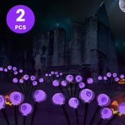 2Packs Solar Scary Eyeballs Lights Outdoor Halloween Decoration Swaying Light Halloween Path Lights Ornaments with Total 12LED IP65 Waterproof for Yar