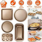 5Pcs Nonstick Bakeware Set Baking Tray Ovenware Sheet Kit