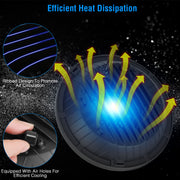 2Pcs 7In 75W Round LED Headlight 3500LM Halo Car Headlamp with DRL High Low Beam for Jeep Wrangler TJ JK CJ with H4 to H13 Adapters Plug and Play