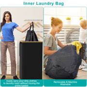 2Pcs Collapsible Laundry Hamper with Lid Handle