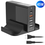 USB Fast Charger 45W 4-Port Fast Charging Station Type-C Wall Charger PD Adapter