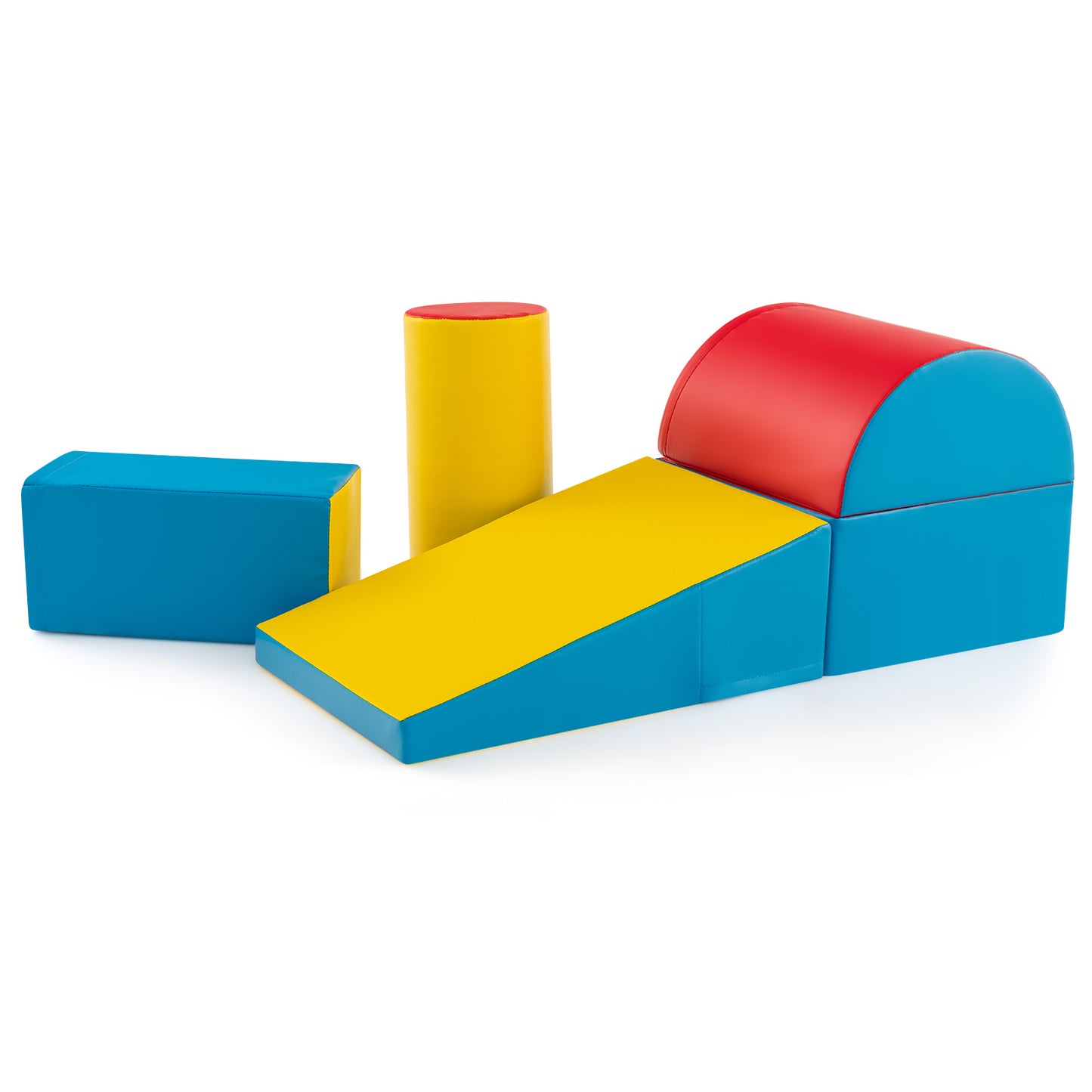 5-Piece Kids Climb and Crawl Activity Playset-Green - Red