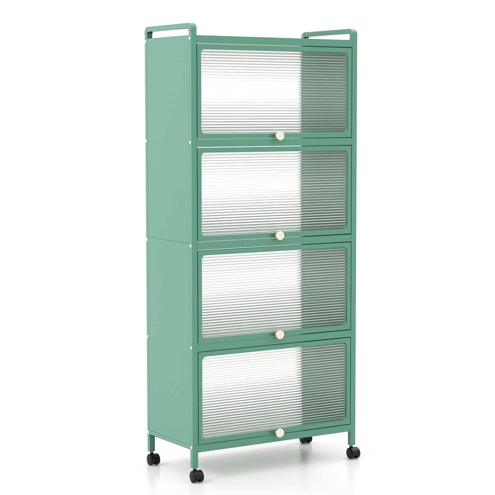 5-Tier Kitchen Baker's Rack with Flip-up PC Doors-Green - Green