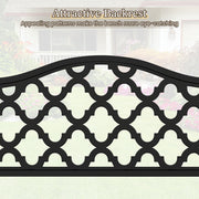 50.5 Inch Patio Bench with Curved Armrests for 2-3 People-Black