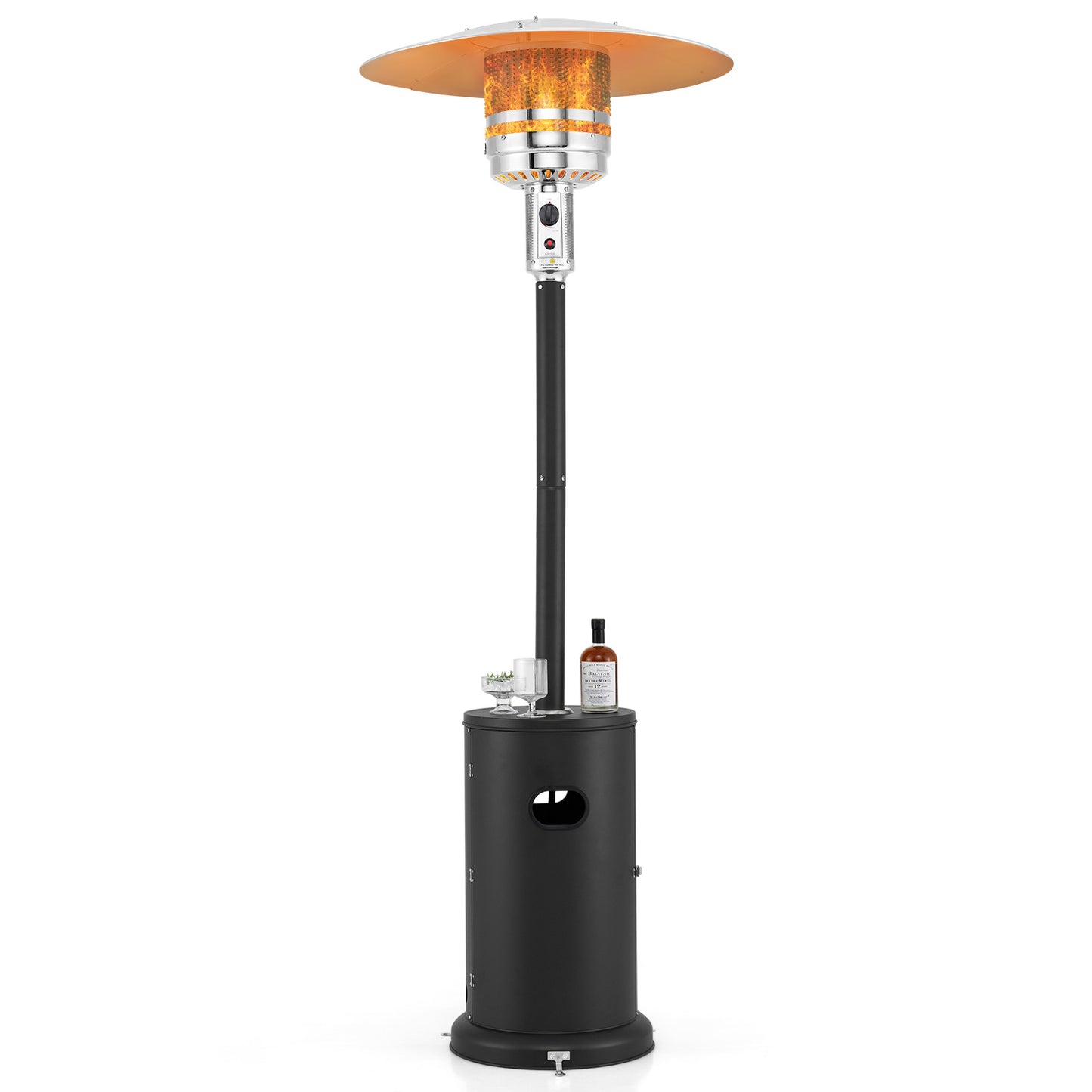 50000 BTU Propane Patio Heater with Round Table Design-Black - Black