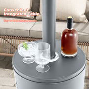 50000 BTU Propane Patio Heater with Round Table Design-Gray