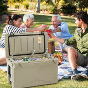 50 QT Rotomolded Cooler Insulated Portable Ice Chest with Integrated Cup Holders