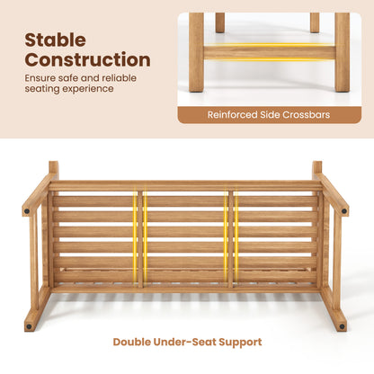 62inch Teak Outdoor Porch Bench 3