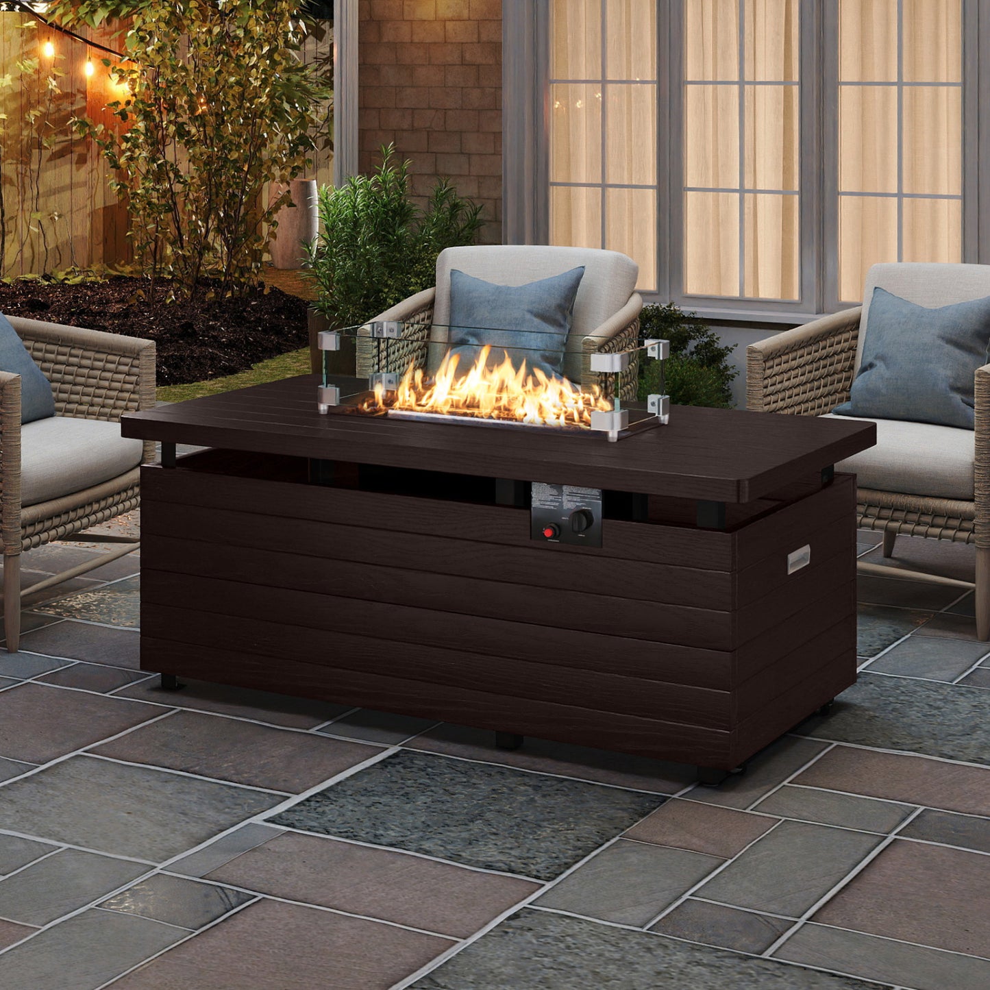 51-Inch Propane Fire Pit Table with 50,000 BTU Gas Burner