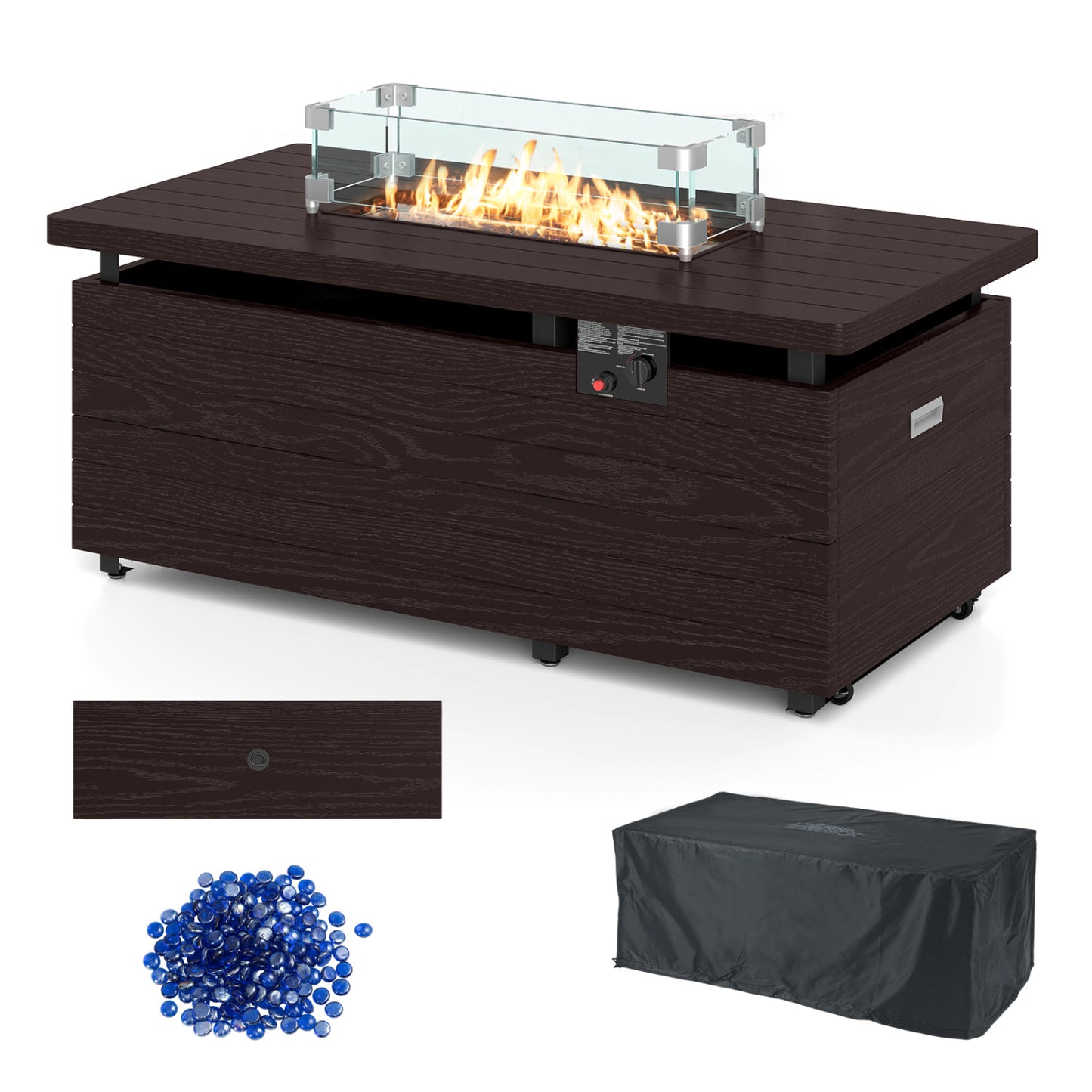 51-Inch Propane Fire Pit Table with 50,000 BTU Gas Burner
