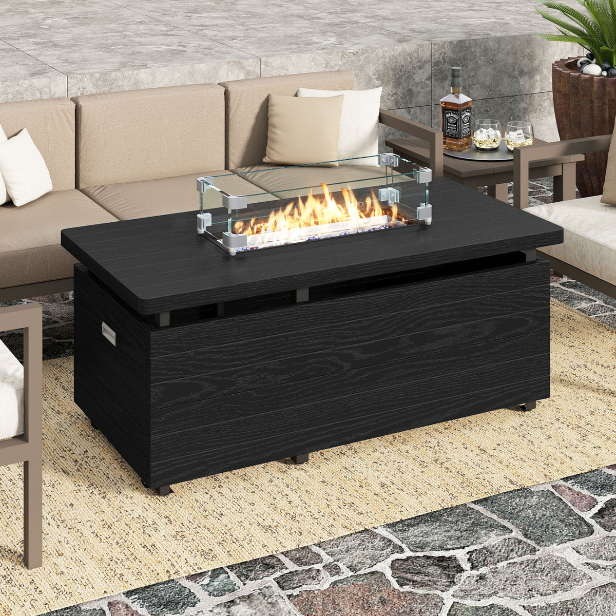 51-Inch Propane Fire Pit Table with 50,000 BTU Gas Burner