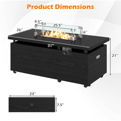 51-Inch Propane Fire Pit Table with 50,000 BTU Gas Burner