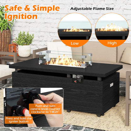 51-Inch Propane Fire Pit Table with 50,000 BTU Gas Burner