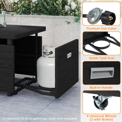 51-Inch Propane Fire Pit Table with 50,000 BTU Gas Burner