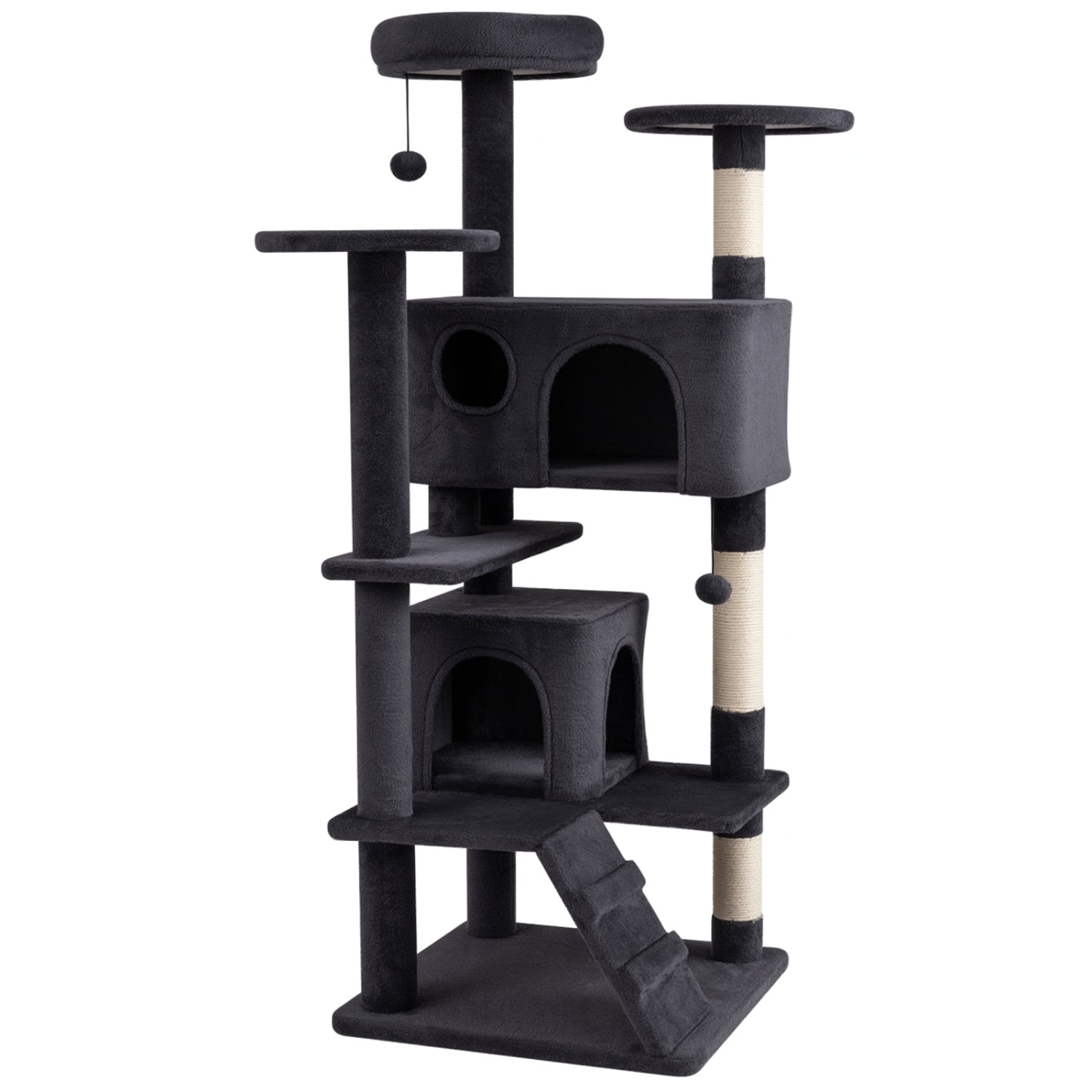 52 Inch Tall Cat Tree Tower for Indoor Cats-Dark Gray