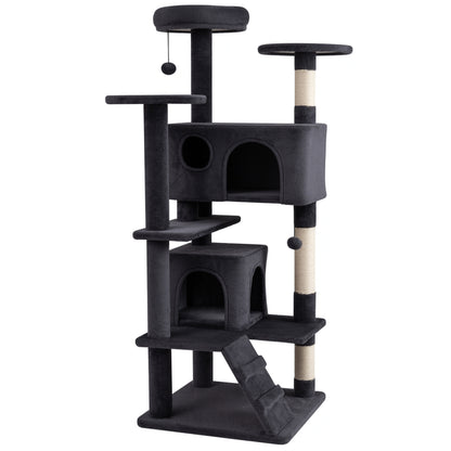 52 Inch Tall Cat Tree Tower for Indoor Cats-Dark Gray